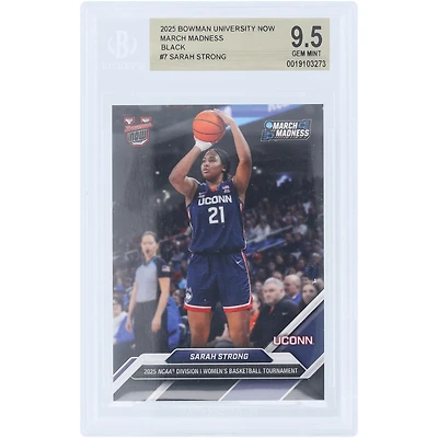 Sarah Strong UConn Huskies 2025 Bowman University Now March Madness Black #7 BGS Authenticated 9.5 Card