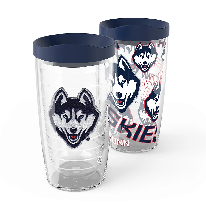 Tervis UConn Huskies, paquet de 2, 16 oz. Ensemble de gobelets concurrents et emblèmes
