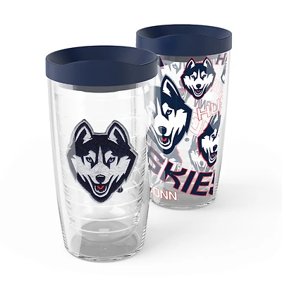 Tervis UConn Huskies, paquet de 2, 16 oz. Ensemble de gobelets concurrents et emblèmes