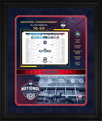 UConn Huskies 2023 NCAA Men's Basketball National Champions Framed 20" x 24" Bracket Collage Photo