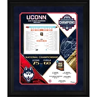 Collage de supports encadrés de 20" x 24" des champions nationaux de basketball masculin de la NCAA 2024 des Huskies de l'UConn