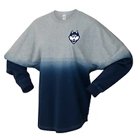 Unisex Spirit Jersey Navy/Gray UConn Huskies Ombre Long Sleeve T-Shirt