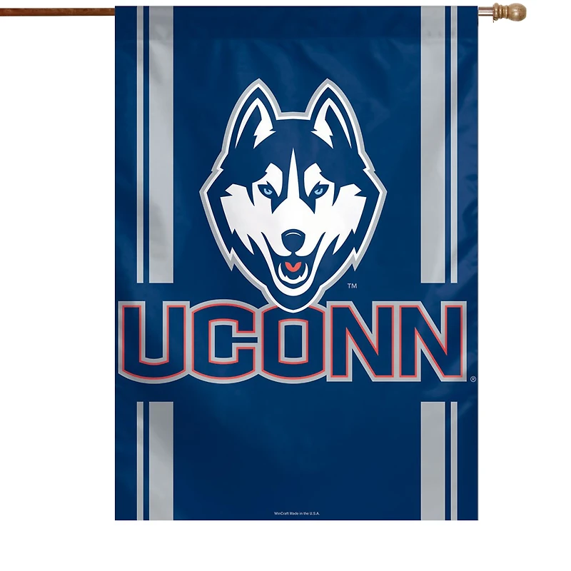 Bannière verticale simple face WinCraft UConn Huskies, grand logo 28" x 40".