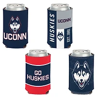 WinCraft UConn Huskies, paquet de 4, 12 oz. Ensemble refroidisseur de canettes
