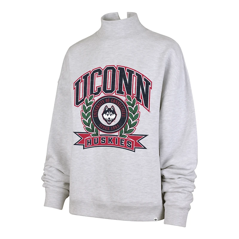 Women's '47 Gray UConn Huskies Laurel Arch Mock Neck Sweatshirt