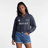 Pull à col zippé Champion Navy UConn Huskies Academic Triumph pour femmes