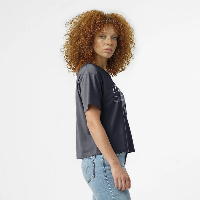 Women's Champion  Navy UConn Huskies Waist Length Wordmark T-Shirt