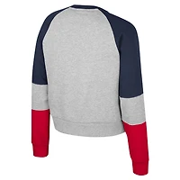 Women's Colosseum Heather Gray UConn Huskies Katinka Rhinestone Scoop Neck Pullover Sweatshirt