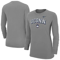 Women's Nike Gray UConn Huskies Core Logo T-Shirt