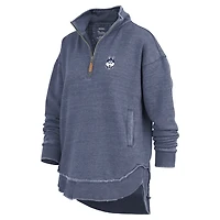 Women's Pressbox Navy UConn Huskies Northfork Sojourn Poncho Quarter-Zip Sweatshirt