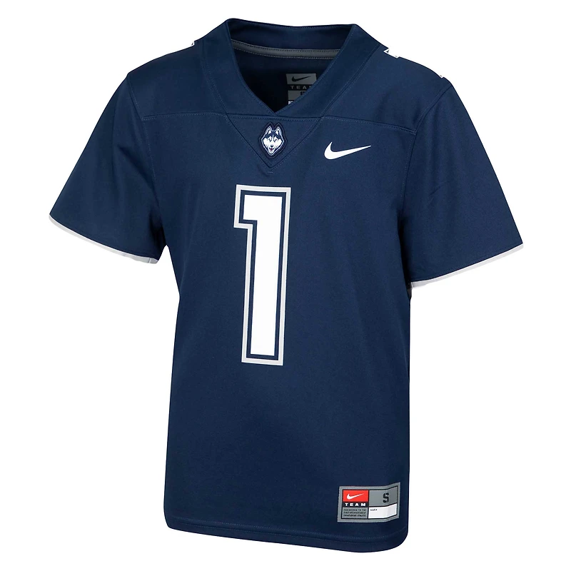 Maillot Nike #1 bleu marine UConn Huskies Domicile Untouchable pour jeunes