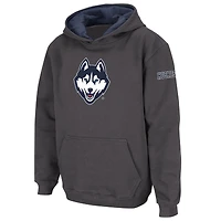 Youth Stadium Athletic Charcoal UConn Huskies Big Logo Pullover Hoodie