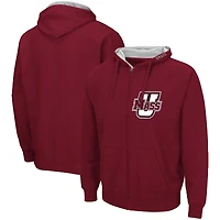 Sweat à capuche zippé Colosseum Maroon UMass Minutemen Arch & Logo 3.0 pour homme