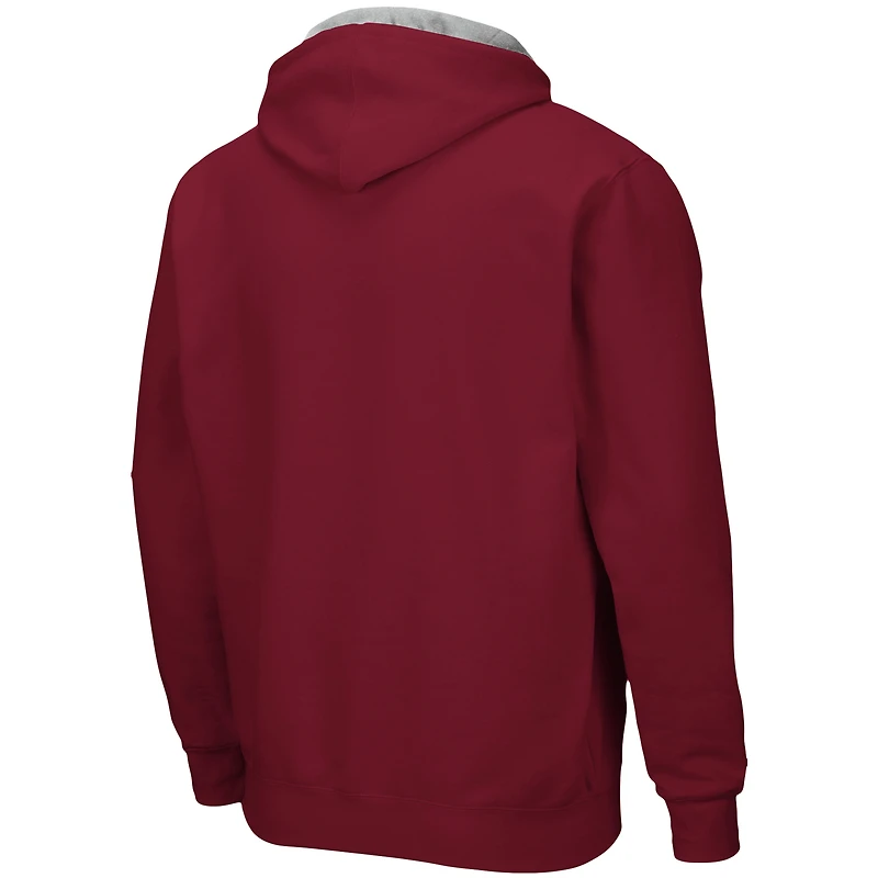 Sweat à capuche zippé Colosseum Maroon UMass Minutemen Arch & Logo 3.0 pour homme
