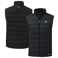 Men's Cutter & Buck  Black UMass Minutemen Evoke Hybrid Eco Softshell Recycled Full-Zip Vest
