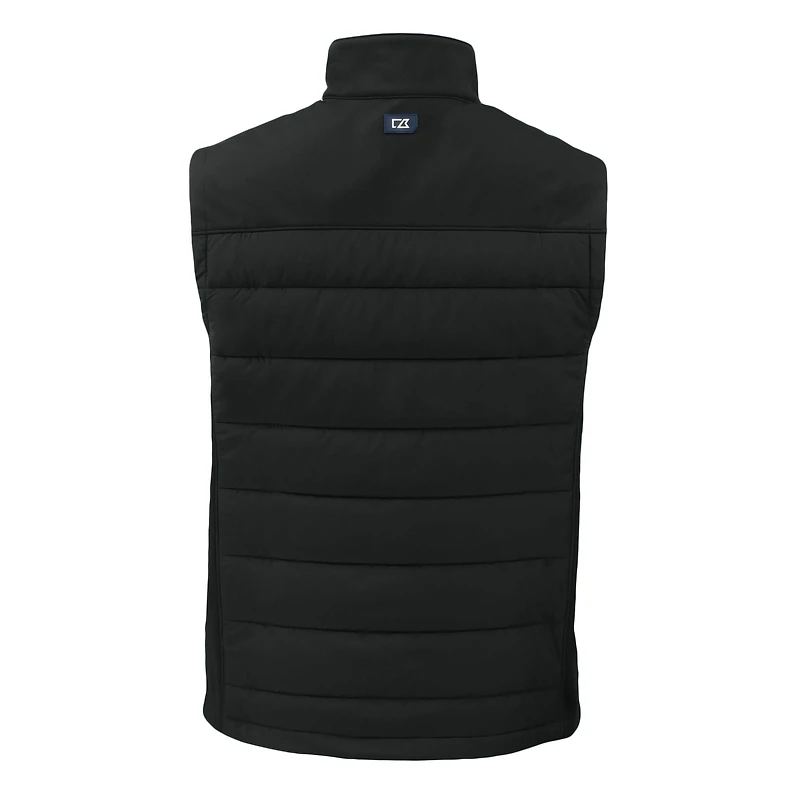 Men's Cutter & Buck  Black UMass Minutemen Evoke Hybrid Eco Softshell Recycled Full-Zip Vest