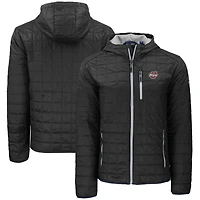 Sweat à capuche entièrement zippé Rainier PrimaLoft Eco pour homme, noir, Cutter & Buck, UMass Minutemen
