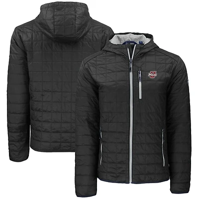 Sweat à capuche entièrement zippé Rainier PrimaLoft Eco pour homme, noir, Cutter & Buck, UMass Minutemen