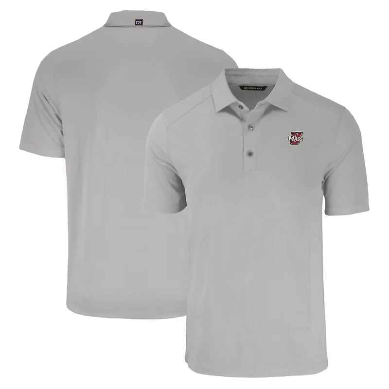 Men's Cutter & Buck  Gray UMass Minutemen Forge Eco Stretch Recycled Polo