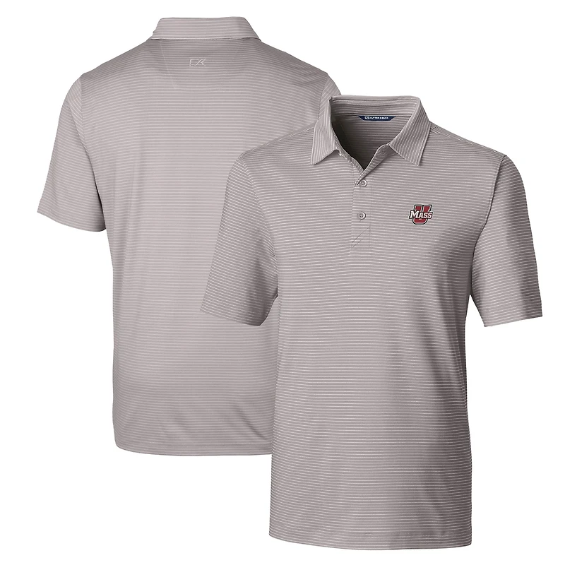 Polo stretch à rayures fines Cutter & Buck gris UMass Minutemen Forge pour homme
