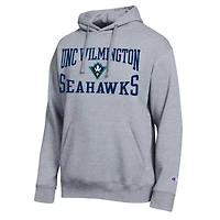 Sweat à capuche Champion gris chiné pour homme, aux couleurs de l'équipe des Seahawks l'UNC Wilmington.