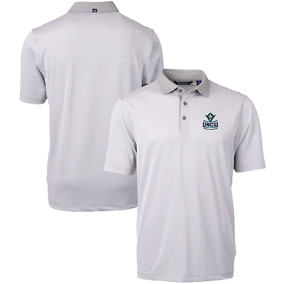 Men's Cutter & Buck Gray/White UNC Wilmington Seahawks Big Tall Virtue Eco Pique Micro Stripe Recycled Polo