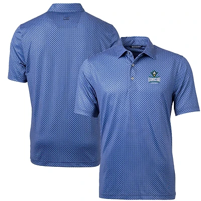 Polo Cutter & Buck bleu marine pour homme, imprimé bannière Pike, UNC Wilmington Seahawks
