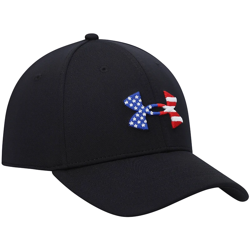 Men's Under Armour Black Freedom Blitzing Logo Flex Hat