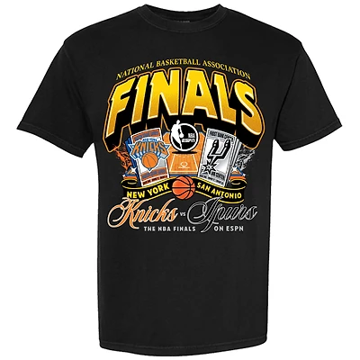 Unisex Black New York Knicks vs. San Antonio Spurs 2026 NBA Finals Matchup Tickets T-Shirt