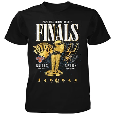 Unisex Black New York Knicks vs. San Antonio Spurs 2026 NBA Finals Matchup Trophy T-Shirt