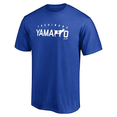Unisex BreakingT Yoshinobu Yamamoto Royal Los Angeles Dodgers GOAT T-Shirt