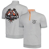 Unisexe Heather Grey 2023 WNBA All-Star Game Fashion Half-Zip Short Sleeve Top Pullover