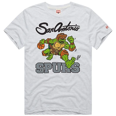 Unisex Homage Ash San Antonio Spurs x Teenage Mutant Ninja Turtles Michelangelo Tri-Blend T-Shirt