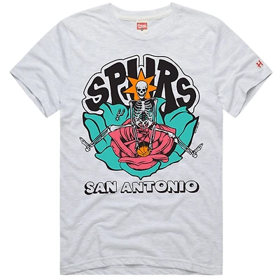 Unisex Homage Ash San Antonio Spurs x The Grateful Dead Skeleton Tri-Blend T-Shirt