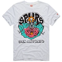 Unisex Homage Ash San Antonio Spurs x The Grateful Dead Skeleton Tri-Blend T-Shirt