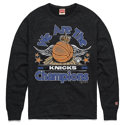 Sweat-shirt unisexe Homage Charcoal New York Knicks x Queen, champions des finales NBA 2026, en mélange de trois matières.
