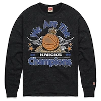 Sweat-shirt unisexe Homage Charcoal New York Knicks x Queen, champions des finales NBA 2026, en mélange de trois matières.