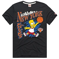 Unisex Homage Charcoal New York Knicks x The Simpsons Bart Tri-Blend T-Shirt