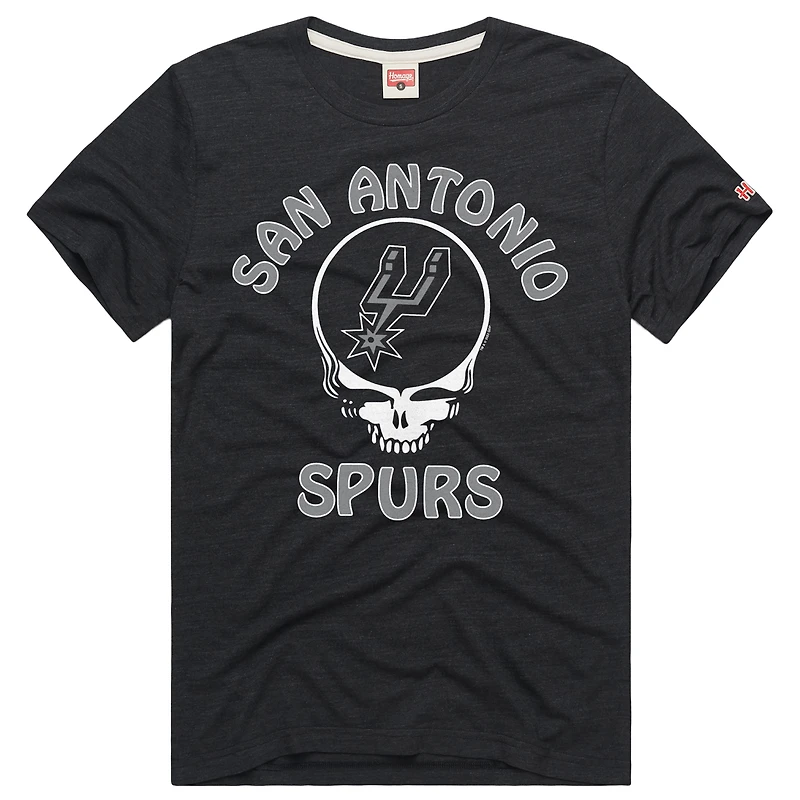 Unisex Homage Charcoal San Antonio Spurs x The Grateful Dead Tri-Blend T-Shirt