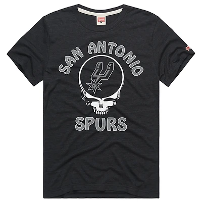 Unisex Homage Charcoal San Antonio Spurs x The Grateful Dead Tri-Blend T-Shirt