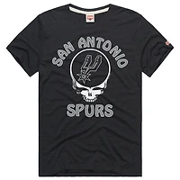 Unisex Homage Charcoal San Antonio Spurs x The Grateful Dead Tri-Blend T-Shirt
