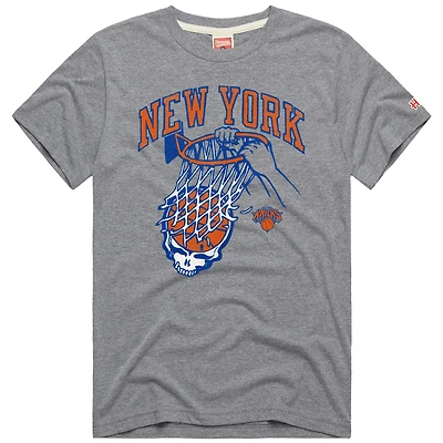Unisex Homage Gray New York Knicks x The Grateful Dead Tri-Blend T-Shirt