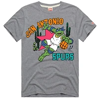 Unisex Homage Gray San Antonio Spurs x Teenage Mutant Ninja Turtles Leonardo Tri-Blend T-Shirt