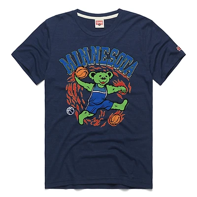 T-shirt unisexe bleu marine hommage aux Minnesota Timberwolves Grateful Dead Tri-Blend