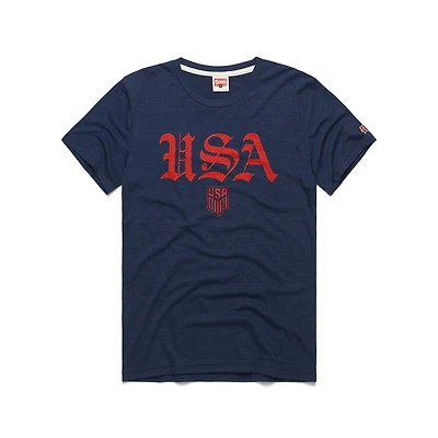 Unisex Homage Navy USMNT Old English Graphic Tri-Blend T-Shirt
