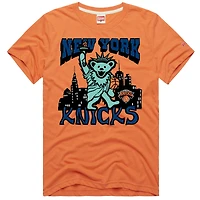 Unisex Homage Orange New York Knicks x The Grateful Dead Bear Tri-Blend T-Shirt