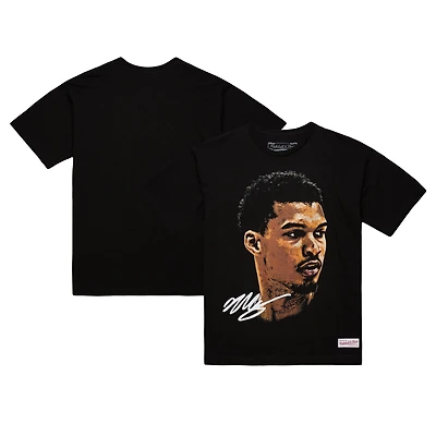 Unisex Mitchell & Ness Victor Wembanyama Black NBA Real Big Face Player T-Shirt