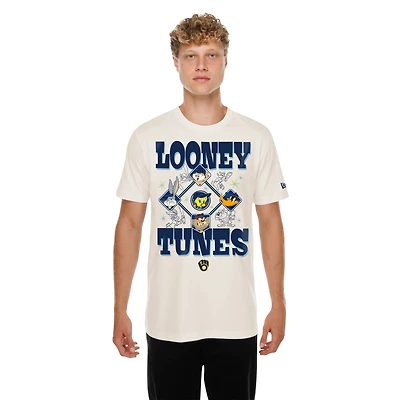 Unisex New Era Cream Milwaukee Brewers Looney Tunes T-Shirt