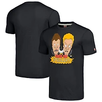 Unisex NFL x Homage Beavis and Butt-Head Charcoal Pittsburgh Steelers Tri-Blend T-Shirt