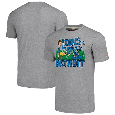 T-shirt unisexe gris NFL x Homage Beavis and Butt-Head Detroit Lions Tri-Blend